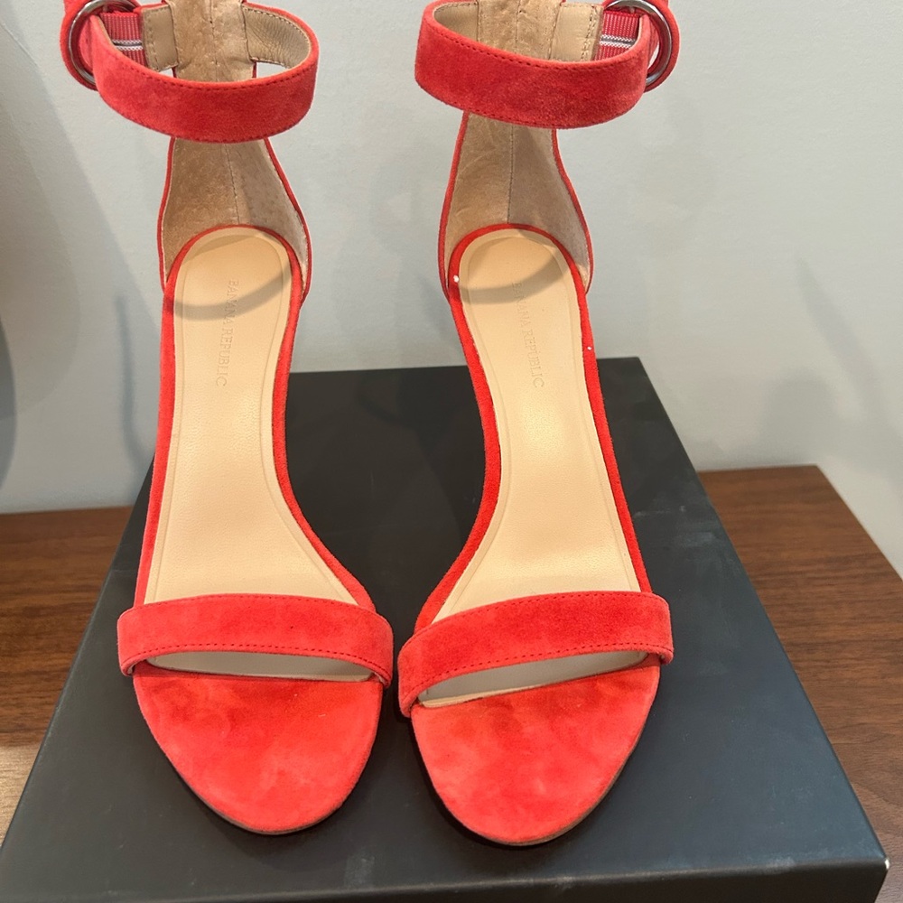 Banana Republic Vibrant Red Suede Heels